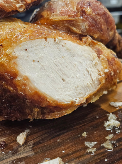 FireFly Barbecue Gourmet Brining Kit with a turkey soaking in the brine for flavorful, moist Christmas turkey preparation.