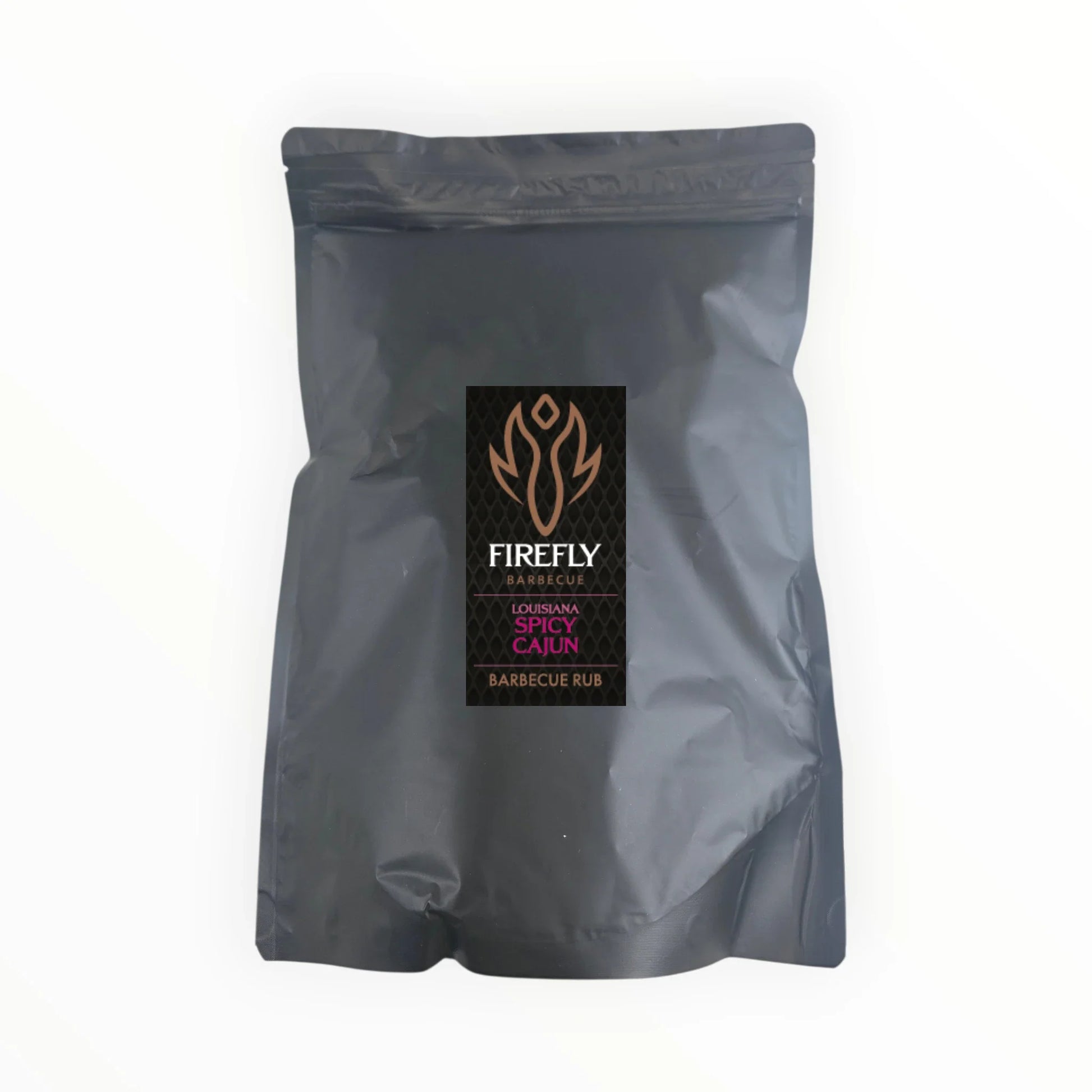 FireFly Barbecue Louisiana Spicy Cajun BBQ Rub in a 1kg jar, showcasing vibrant red and spice-filled seasoning for grilling and smoking.