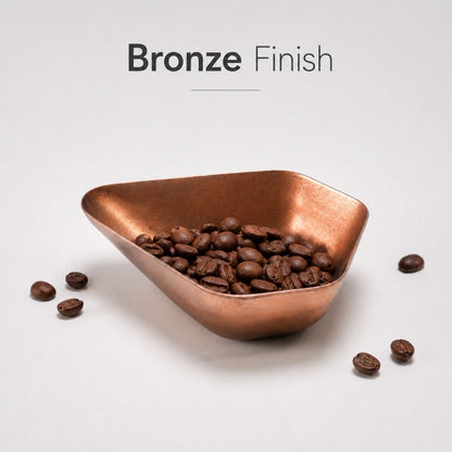 KNOCDIC® bronze coffee bean dish featuring a detailed coffee bean design in a round shape perfect for holding small items