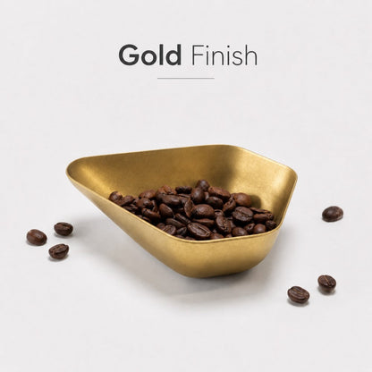 KNOCDIC® coffee bean dish in gold, decorative ceramic tray with detailed coffee bean pattern, perfect for serving or display.