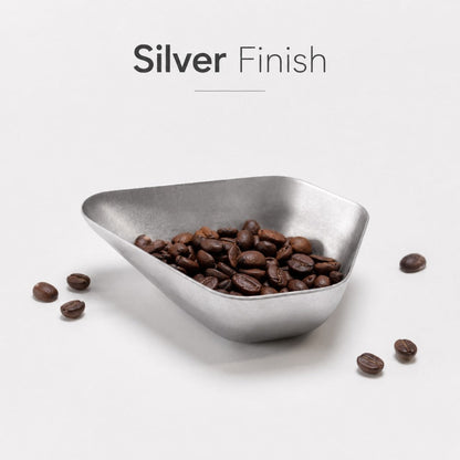 KNOCDIC® Coffee Bean Dish in silver, featuring a detailed coffee bean design on a sleek, round dish for serving or decoration.