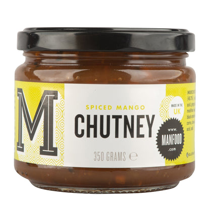 Manfood Curry Lover's Chutney Essentials Gift Set in a decorative gift box with various chutney jars for curry enthusiasts