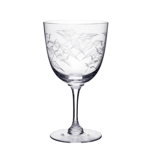 Crystal Wine Glasses with Fern Design