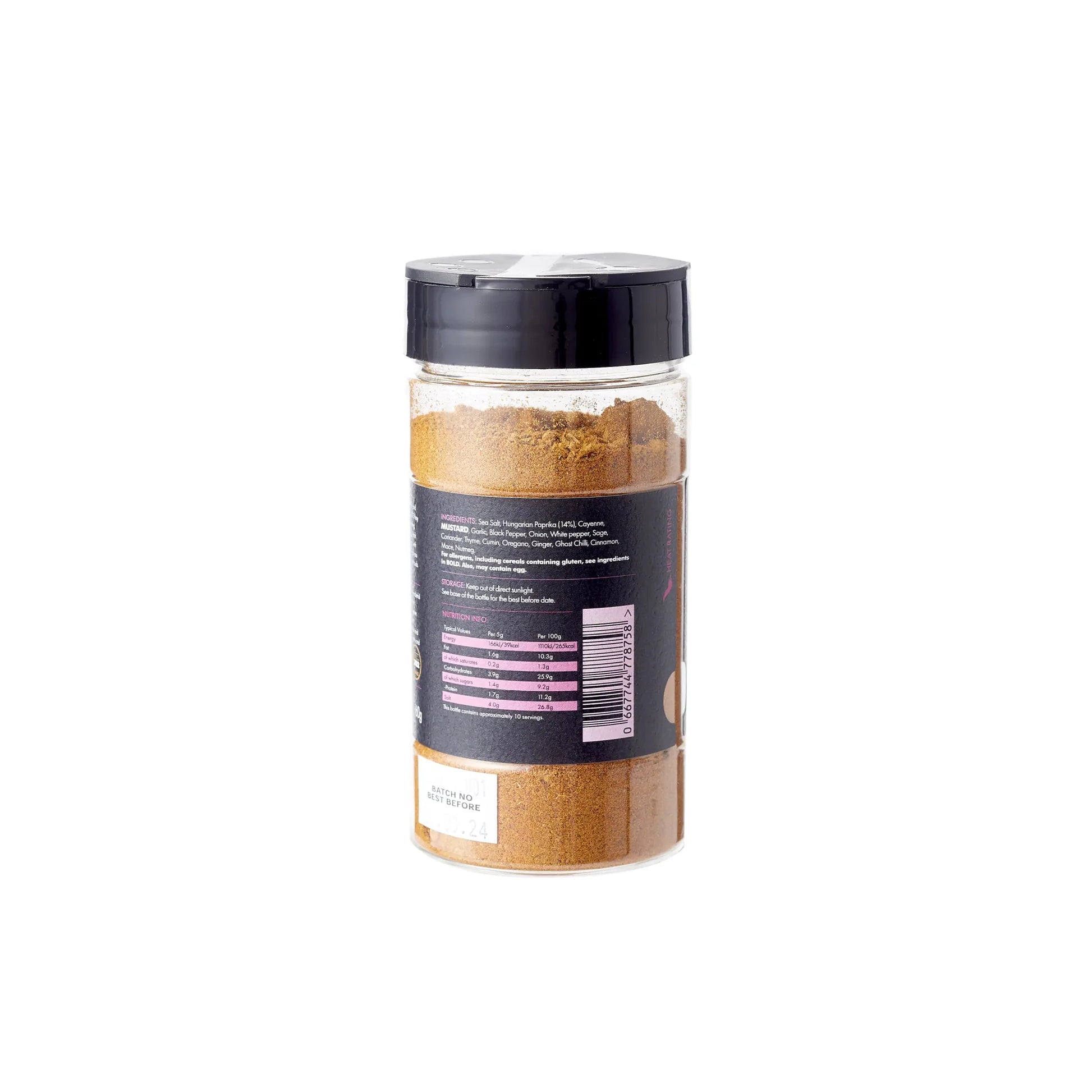 FireFly Barbecue Louisiana Spicy Cajun seasoning in a jar, showcasing the fiery red BBQ rub for flavorful grilling and seasoning.