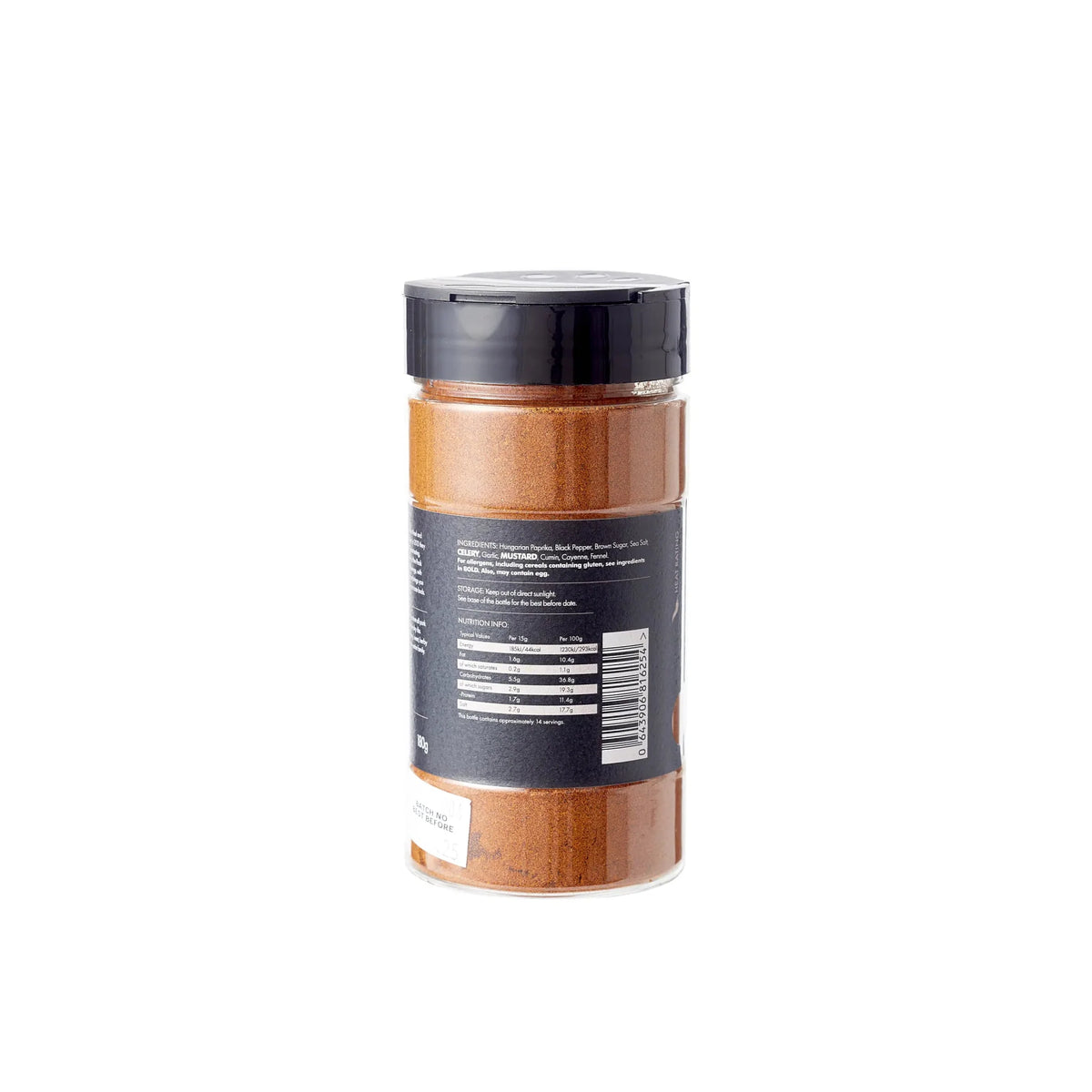 FireFly Barbecue Memphis Dry Savoury BBQ Rub in a jar, showcasing the seasoning blend for grilling and smoking meats.