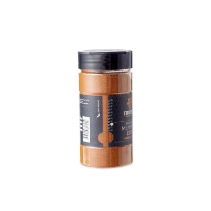 FireFly Barbecue Memphis Dry Savoury BBQ Rub in a jar with a label, ready for grilling or seasoning meats.