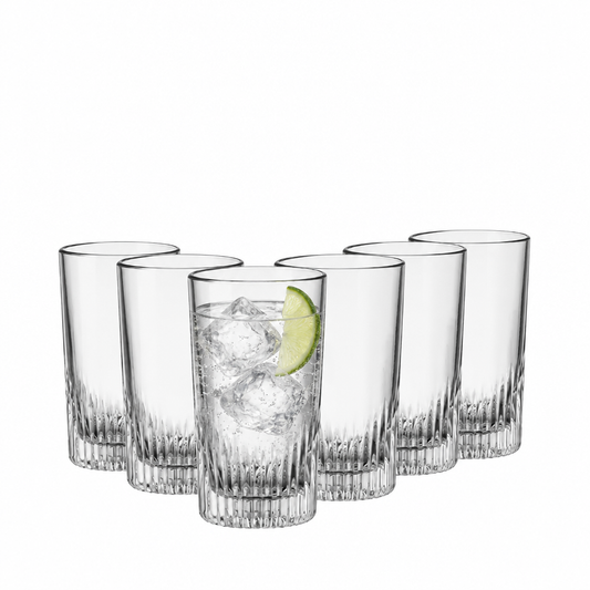 Bormioli Rocco Graphics Long Glasses - 450ml - Set of 6