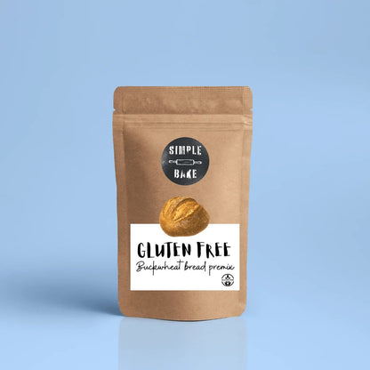 Simple Bake gluten-free buckwheat bread premix in a colorful packaging, ready to make healthy, gluten-free bread at home.