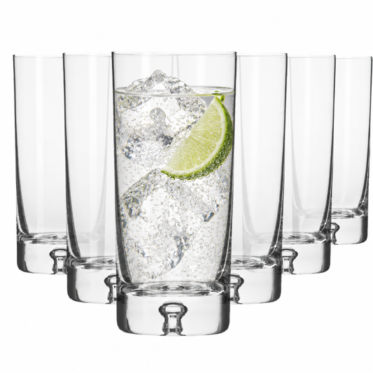 Krosno Bubble Base Highball Glasses - 340ml - Set of 6
