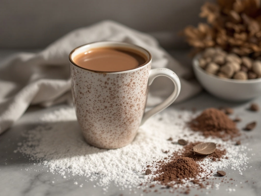 Three cups of Siocolat vegan hot chocolate with no added sugar, creamy and rich, served in mugs for a delicious healthy treat.