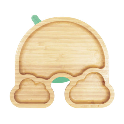 Baby bamboo weaning plate set from Wild And Stone featuring colorful rainbow design, perfect for little ones' meals.