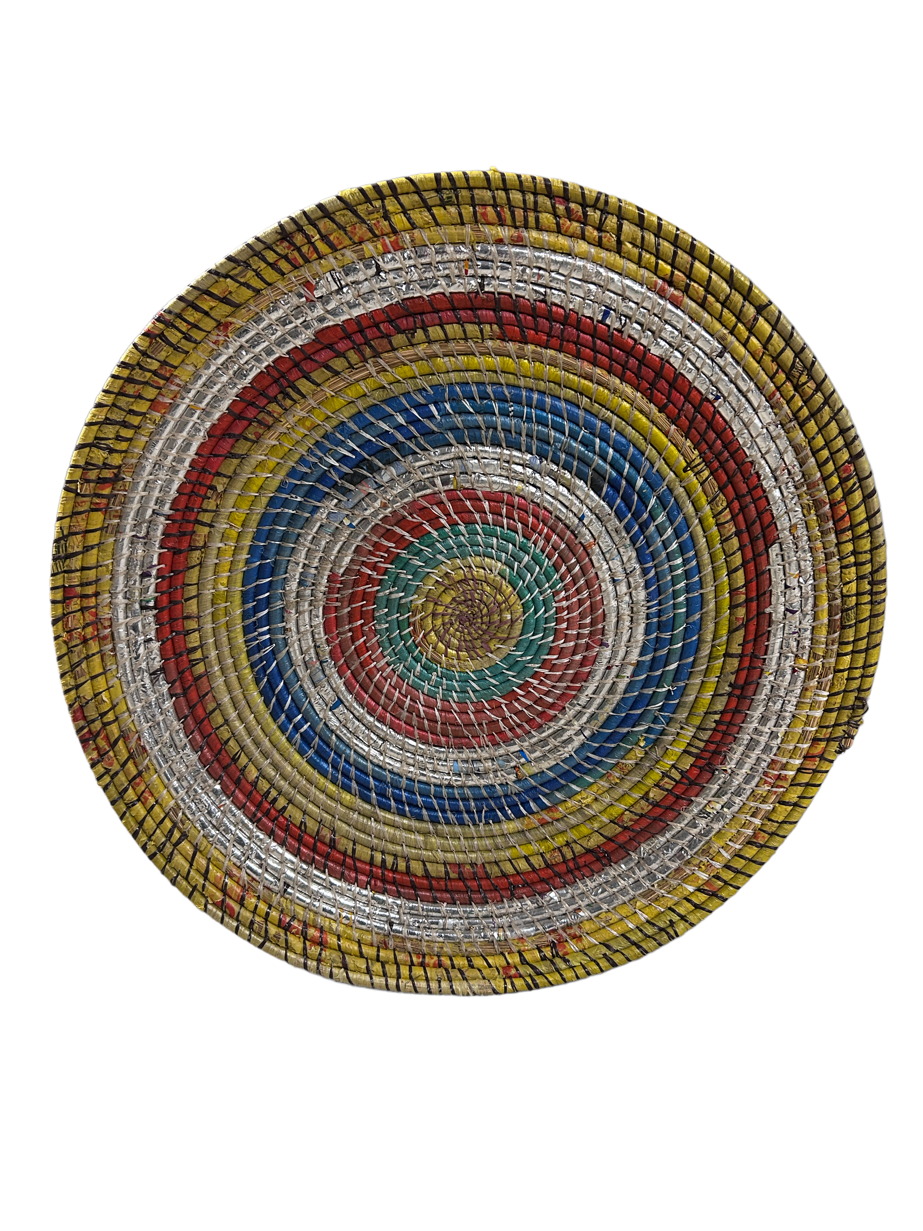 Zambian Botanical Boys wall basket made of woven natural fibers, showcasing traditional craftsmanship and intricate design.