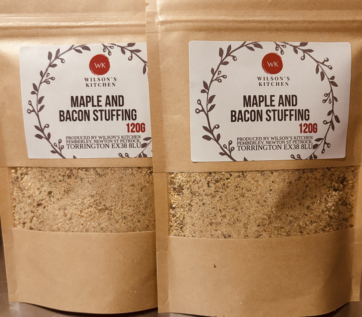 Wilson’s Kitchen Maple and Bacon Stuffing cooking ingredients in a bowl, showcasing the savory blend of flavors and ingredients.