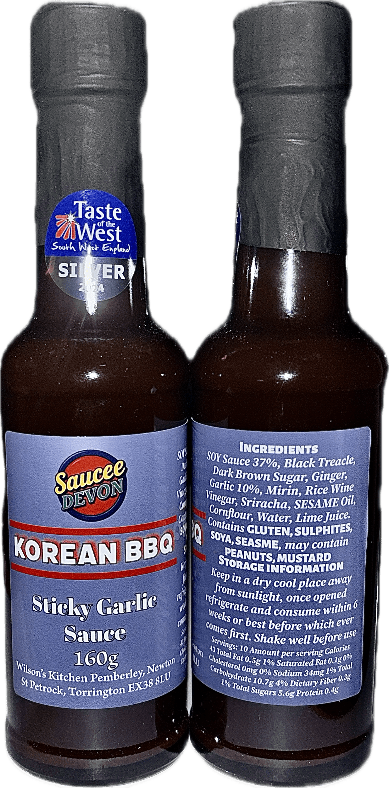 Wilson’s Kitchen Korean BBQ Sauce award-winning bottle, showcasing rich, savory glaze and authentic flavor for grilling and marinating.