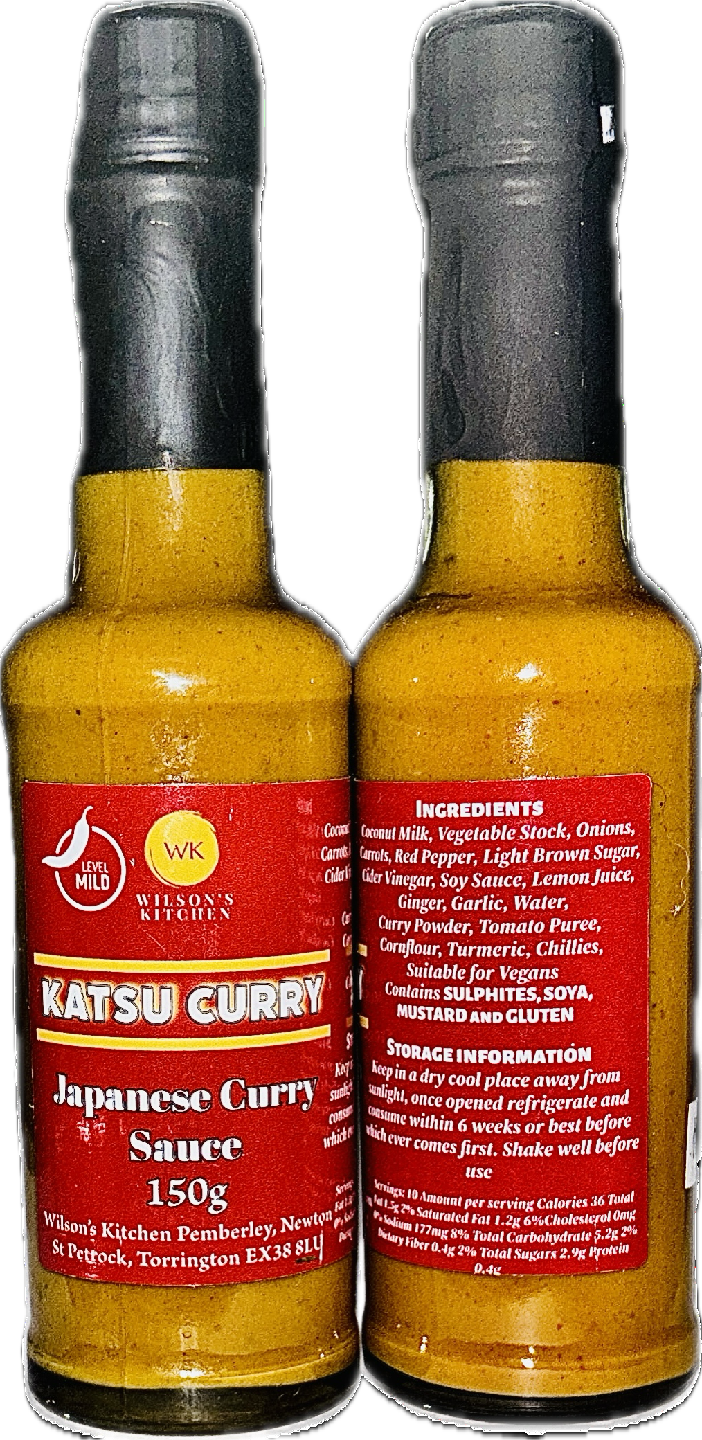 Wilson’s Kitchen Mild Japanese Katsu Curry Sauce in a jar, showcasing the smooth, golden curry sauce ideal for Japanese dishes.