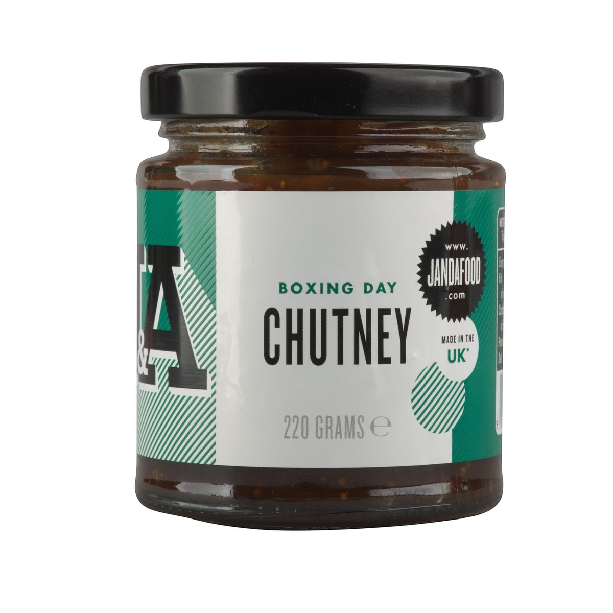 Janda Food Boxing Day Chutney jar showing the label and rich, dark chutney inside
