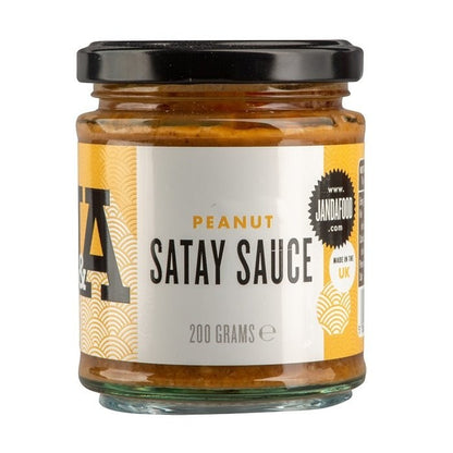 Janda Food Peanut Satay Sauce jar with label showing creamy peanut sauce for satay dishes