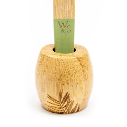 Wild and Stone bamboo toothbrush stand for adults, featuring a natural bamboo design to hold and organize toothbrushes.