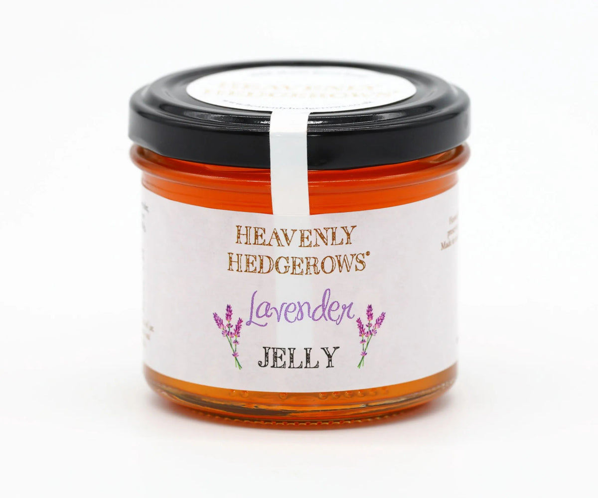 Heavenly Hedgerows West Country Heritage Jelly Gift Set with lavender-flavored jelly jars and decorative packaging.