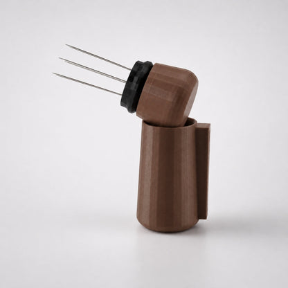 KNOCDIC® WDT tool with magnetic holder in brown for precise needle positioning in vape rebuilding.