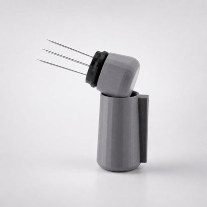 KNOCDIC® magnetic WDT tool in ash grey with holder, used for precise wheel tuning and maintenance.