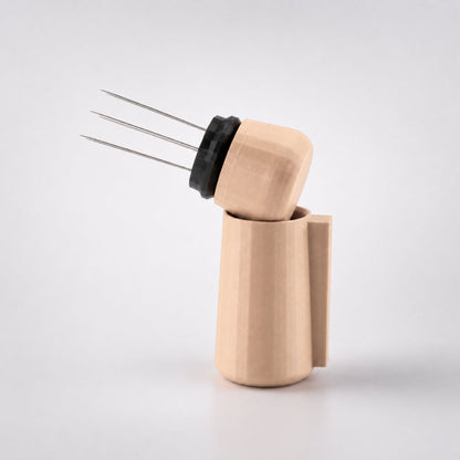 KNOCDIC® magnetic WDT tool in latte brown with ergonomic handle and magnetic holder for precise wax pen adjustments.