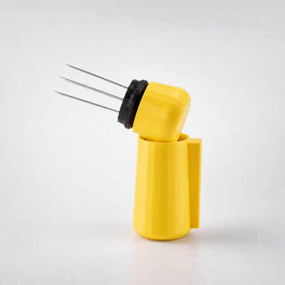 KNOCDIC® magnetic WDT tool in yellow with magnetic holder for automotive wheel balancing and tire service.