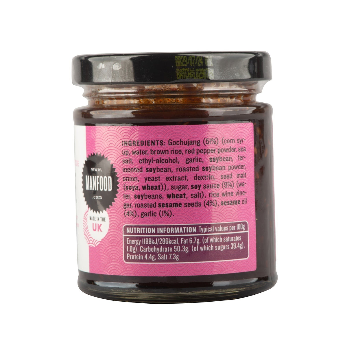Manfood Korean Barbecue Sauce bottle with label, showcasing rich, savory sauce ideal for grilling and marinating.