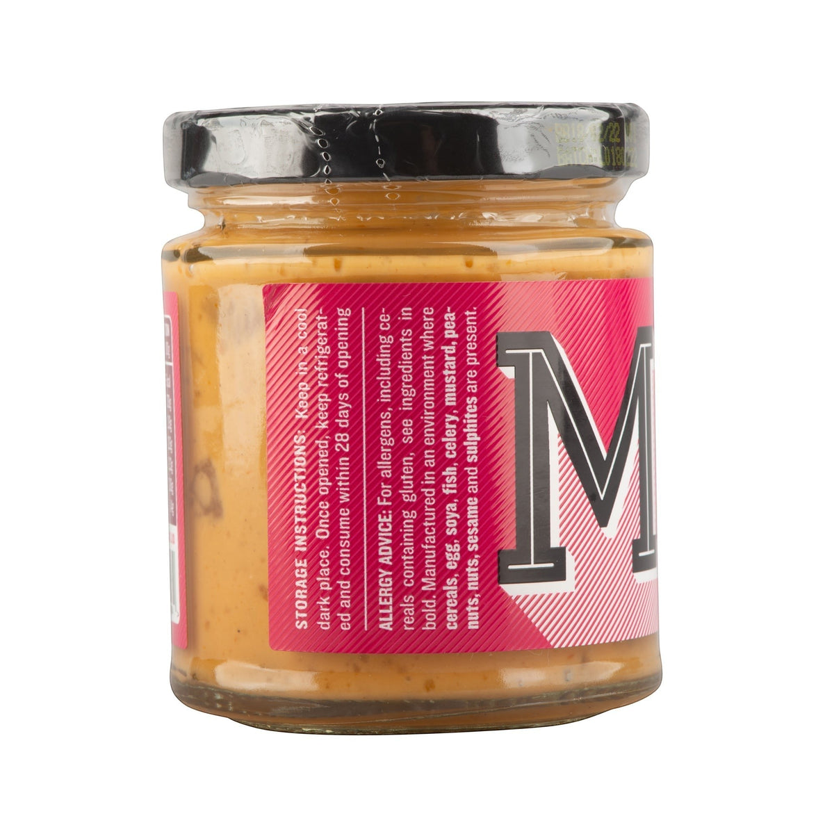 Manfood Creamy Vegan Burger Sauce in a jar, showcasing its smooth texture and rich flavor ideal for burgers.