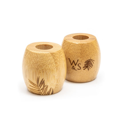 Wild and Stone bamboo toothbrush stand for adults, showcasing a sleek, eco-friendly holder with space for multiple toothbrushes.