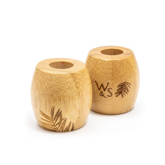 Wild and Stone bamboo toothbrush stand for adults, showcasing a sleek, eco-friendly holder with space for multiple toothbrushes.