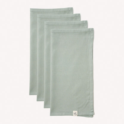Set of four organic cotton napkins by Wild And Stone, featuring natural fibers and eco-friendly design for stylish table settings.