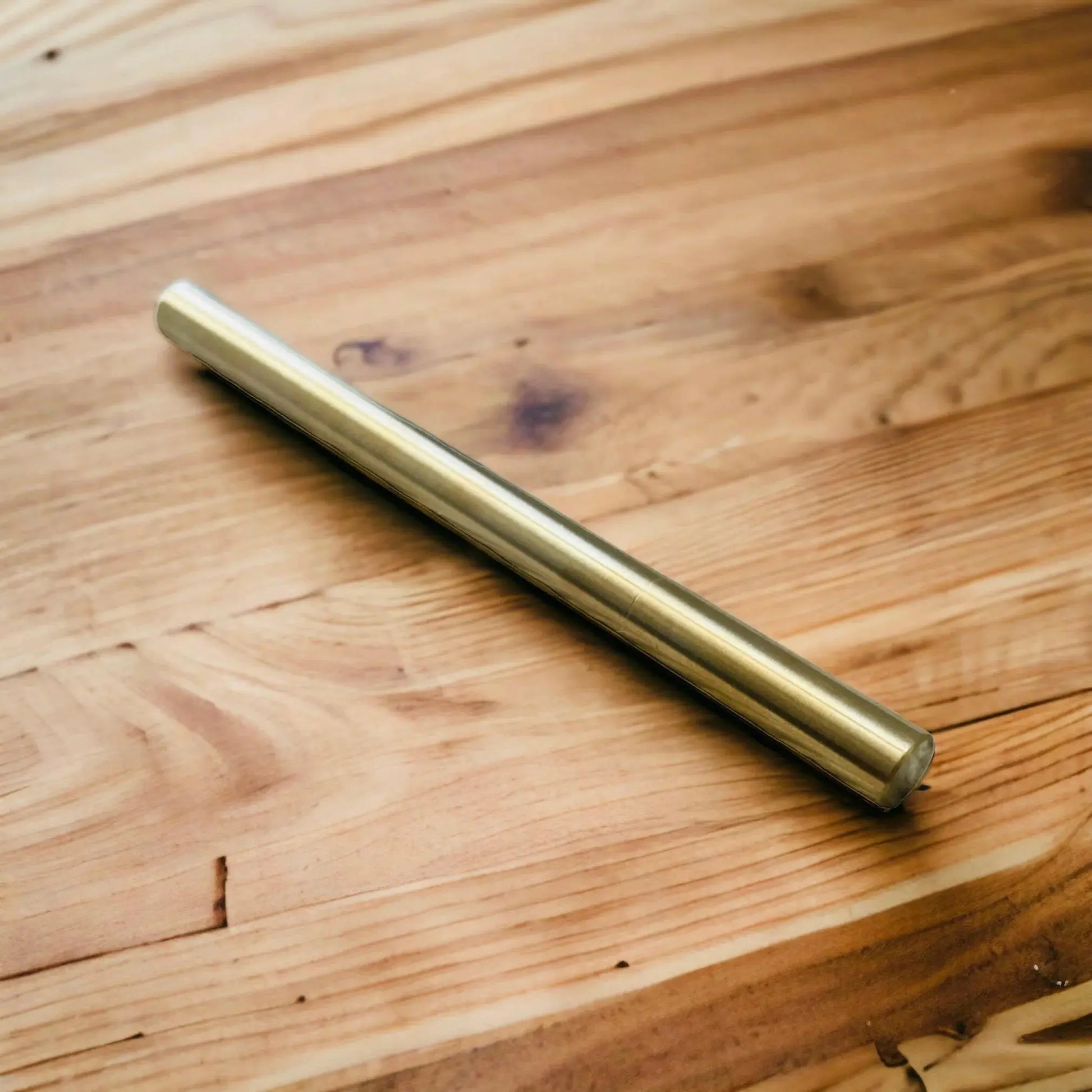 Brass matte metal finish gel ink ballpoint pen from Artizan Market UK, elegant gift writing instrument with sleek design