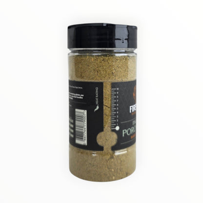 FireFly Barbecue Italian Porchetta Rub in a jar, ideal for flavorful BBQ pork seasoning and grilling.