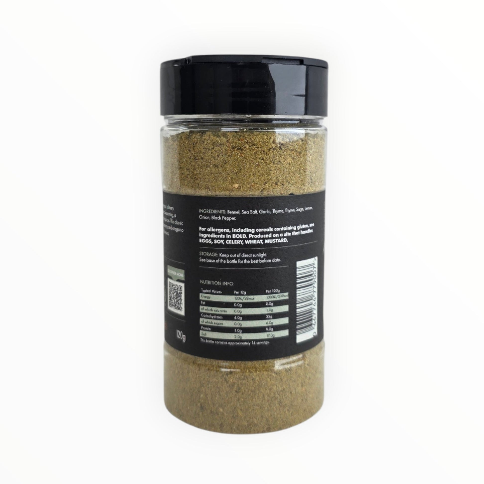 FireFly Barbecue Italian Porchetta Rub in a jar, a flavorful BBQ rub with herbs and spices for grilling and roasting.
