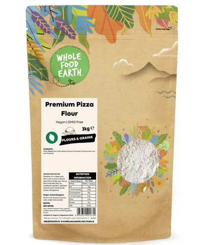 Bag of Whole Food Earth Premium Pizza Flour by Caputo, high-quality flour for authentic pizza dough baking.