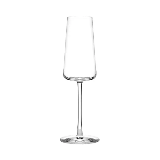 Set of six Stolzle Power champagne glasses, 240ml, elegant crystal champagne flutes by Glassware UK, displayed in the image.