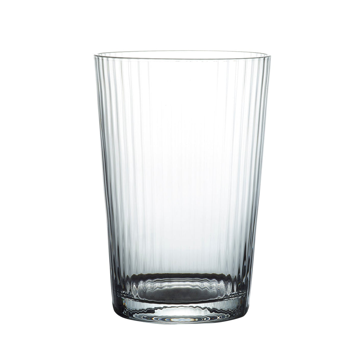 Crystal tumblers with ripple design by The Vintage List, featuring ribbed textured glass for elegant drinking vessels.