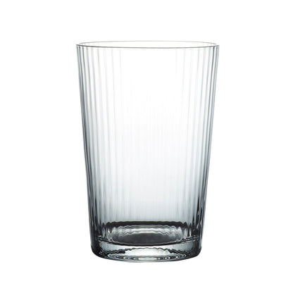 Crystal tumblers with ripple design by The Vintage List, featuring ribbed textured glass for elegant drinking vessels.