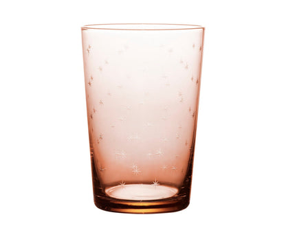 four rose crystal tumblers with stars design