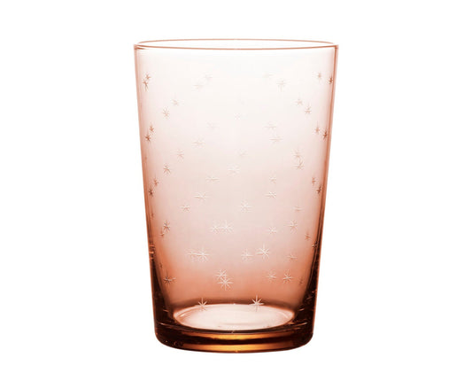 four rose crystal tumblers with stars design