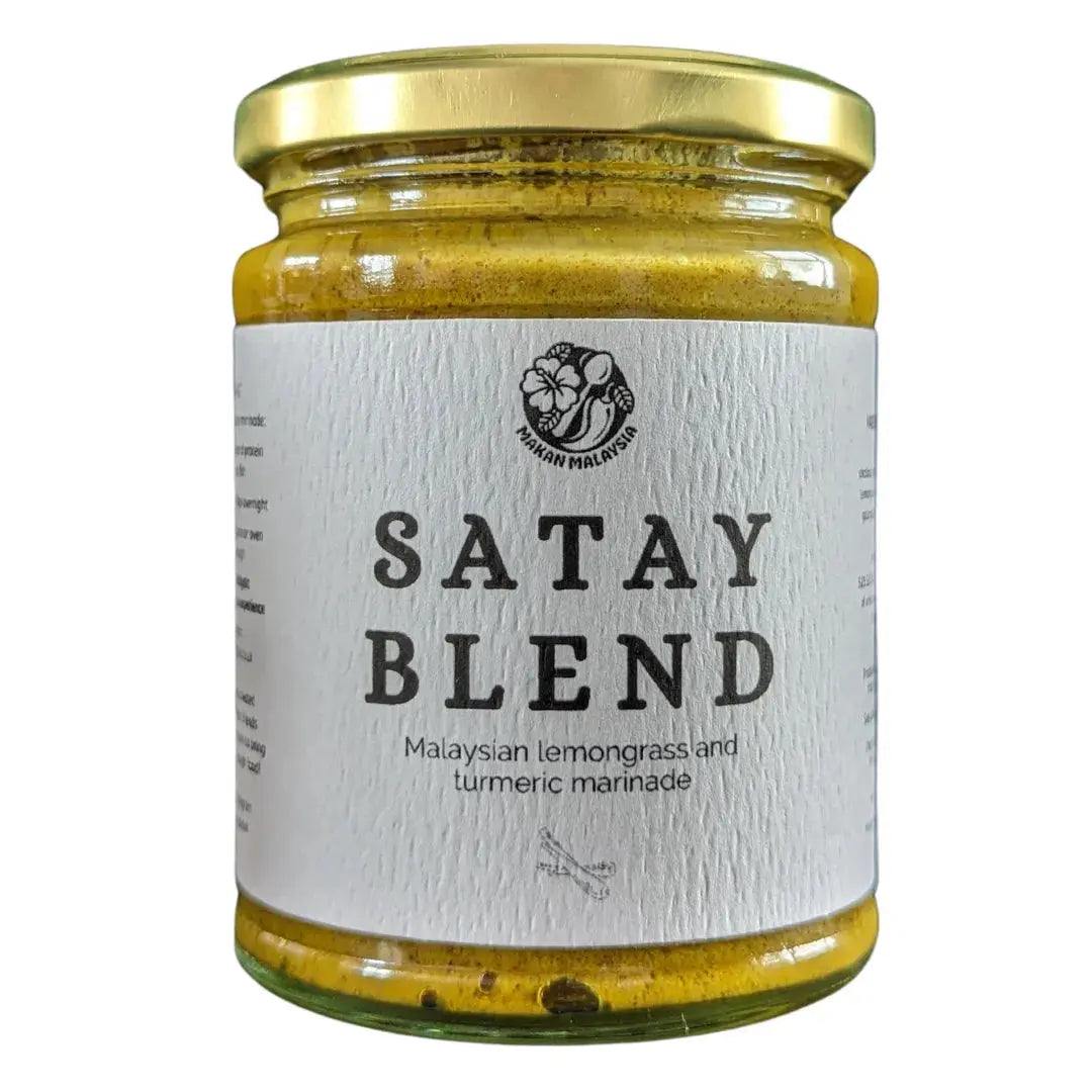 Makan Malaysia Satay Marinade in a jar, showcasing rich, flavorful sauce with a smooth texture, ideal for grilling or stir-fry.
