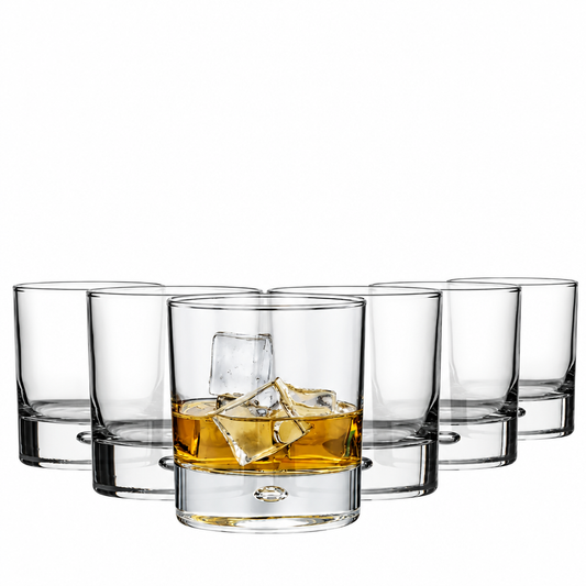 Krosno Bubble Based Whisky Tumblers - 330ml - Set of 6