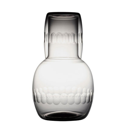 A smoky crystal carafe set with lens design