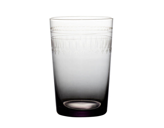 four smoky crystal tumblers with ovals design