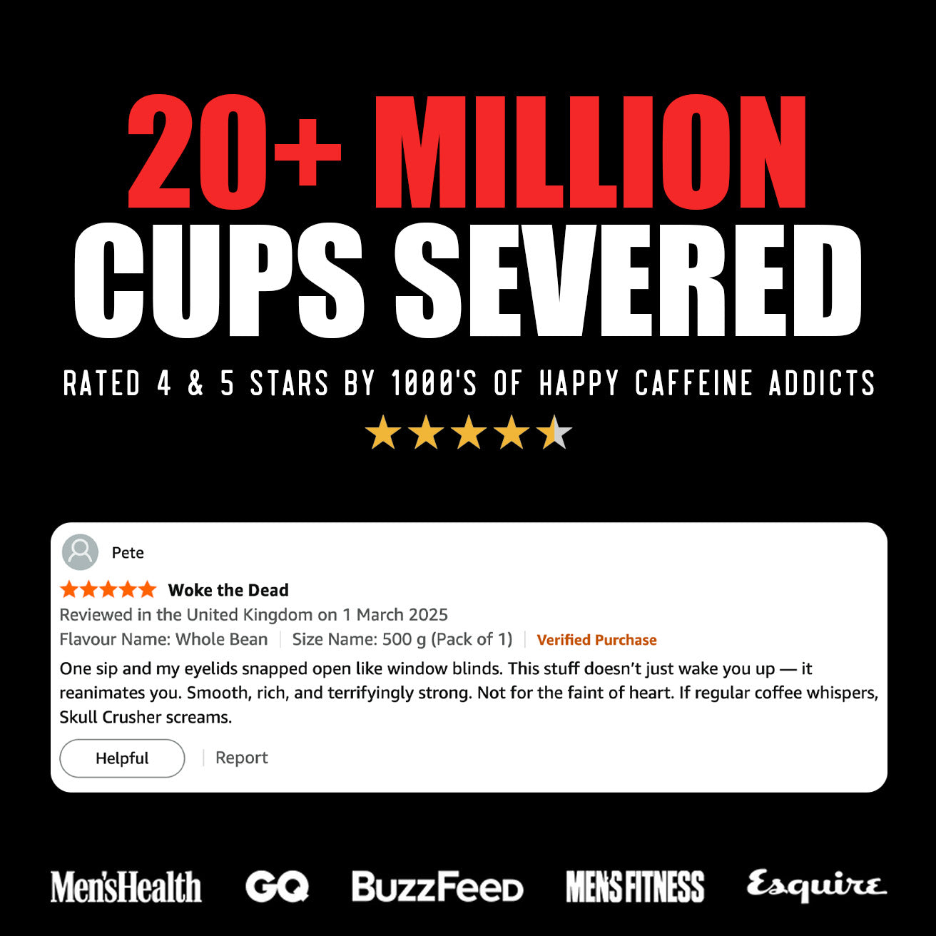 Nespresso® capsules from Skull Crusher Coffee, infused flavor, shown in a row with colorful packaging.
