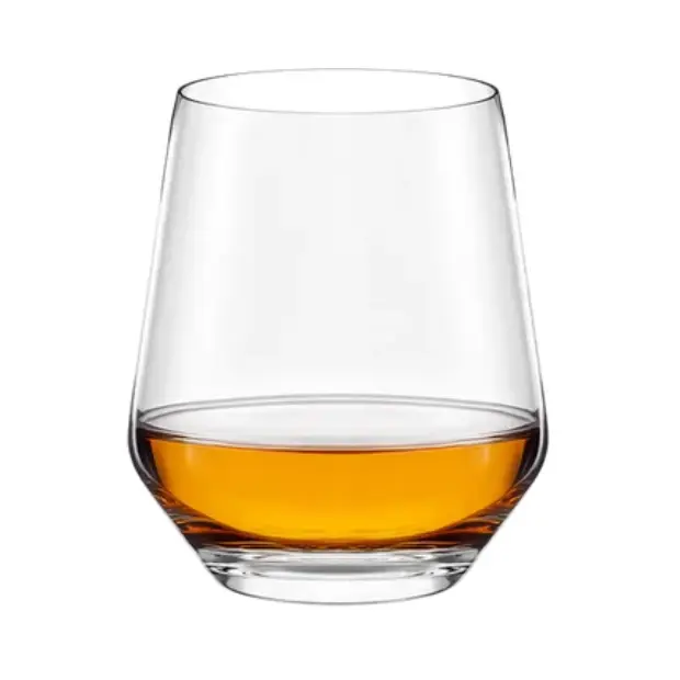 Set of six Stolzle Lausitz Quatrophil whisky tumblers with 470ml capacity, clear glassware for enjoying whisky.