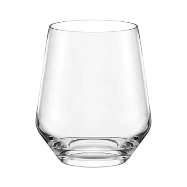 Set of six Stolzle Lausitz Quatrophil whisky tumblers, 470ml glassware with clear, elegant design for whisky drinking.