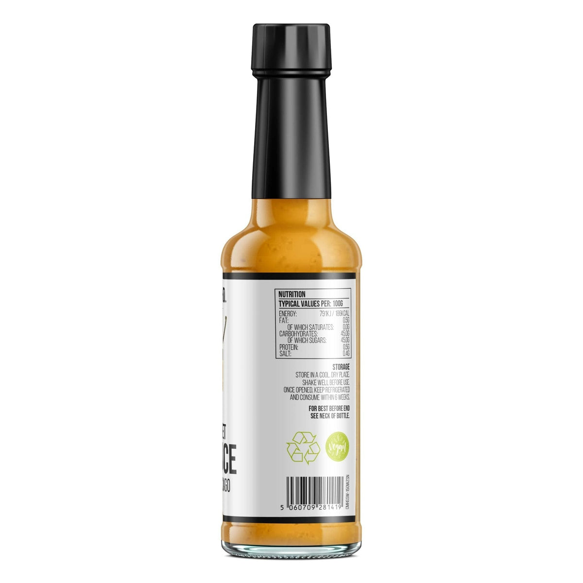 Sweet Bonnet Hot Sauce by Chilli Mash Co. in a 150ml bottle, featuring vibrant red chili mash and a smooth, glossy sauce.