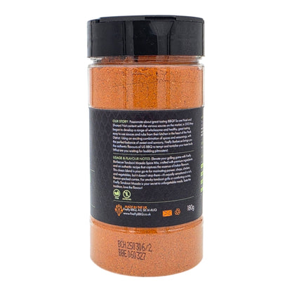 FireFly Barbecue Tandoori Spice Seasoning BBQ Rub in a jar with vibrant spices and herbs for grilling and grilling flavor.